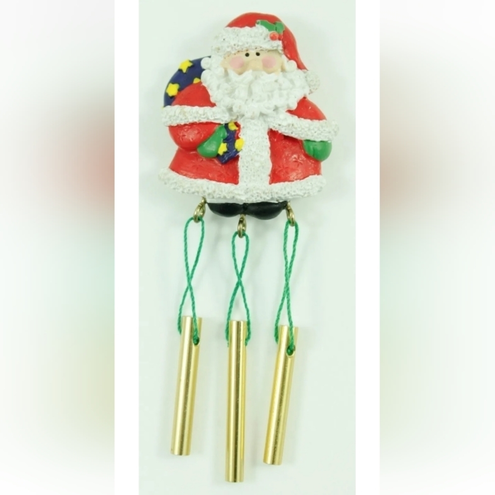 Vintage Santa Wind Chime Magnet Christmas Ornament Holiday Decoration
